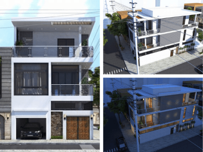 Thiết kế nhà 3 tầng 2 mặt tiền đẹp – ý tưởng xây nhà 2020